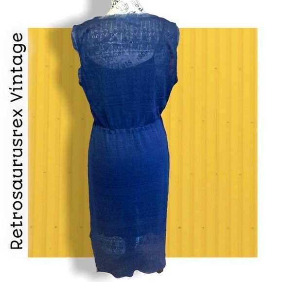 simply Vera Boho Knit Pointelle High Low Sleeveless Dress, Large - Picture 5 of 7